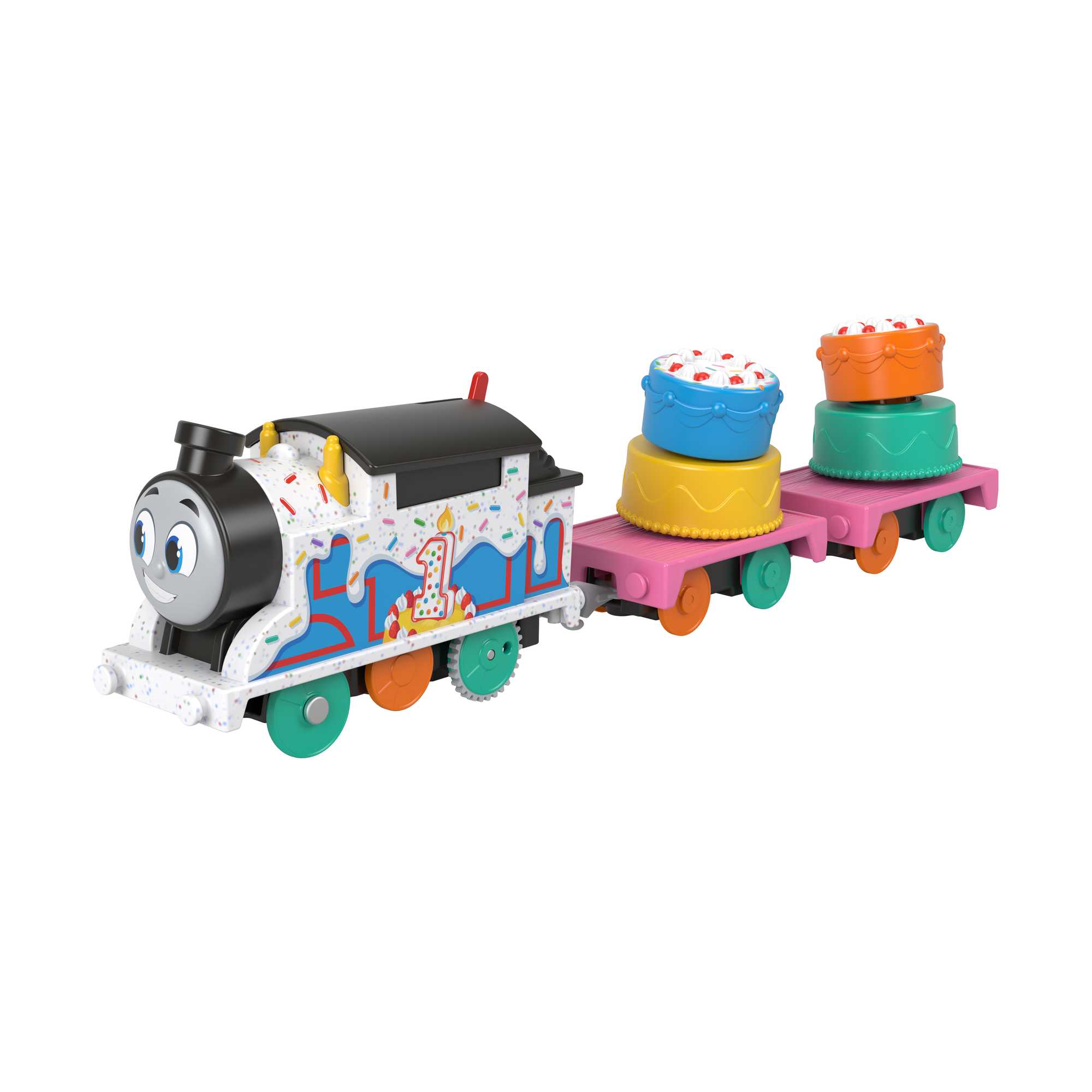 t3v3juxokmahzgzilcuv Thomas & Friends Wobbly Cake Thomas Motorized Toy Train Engine & Cargo For Preschool Kids - Image 1