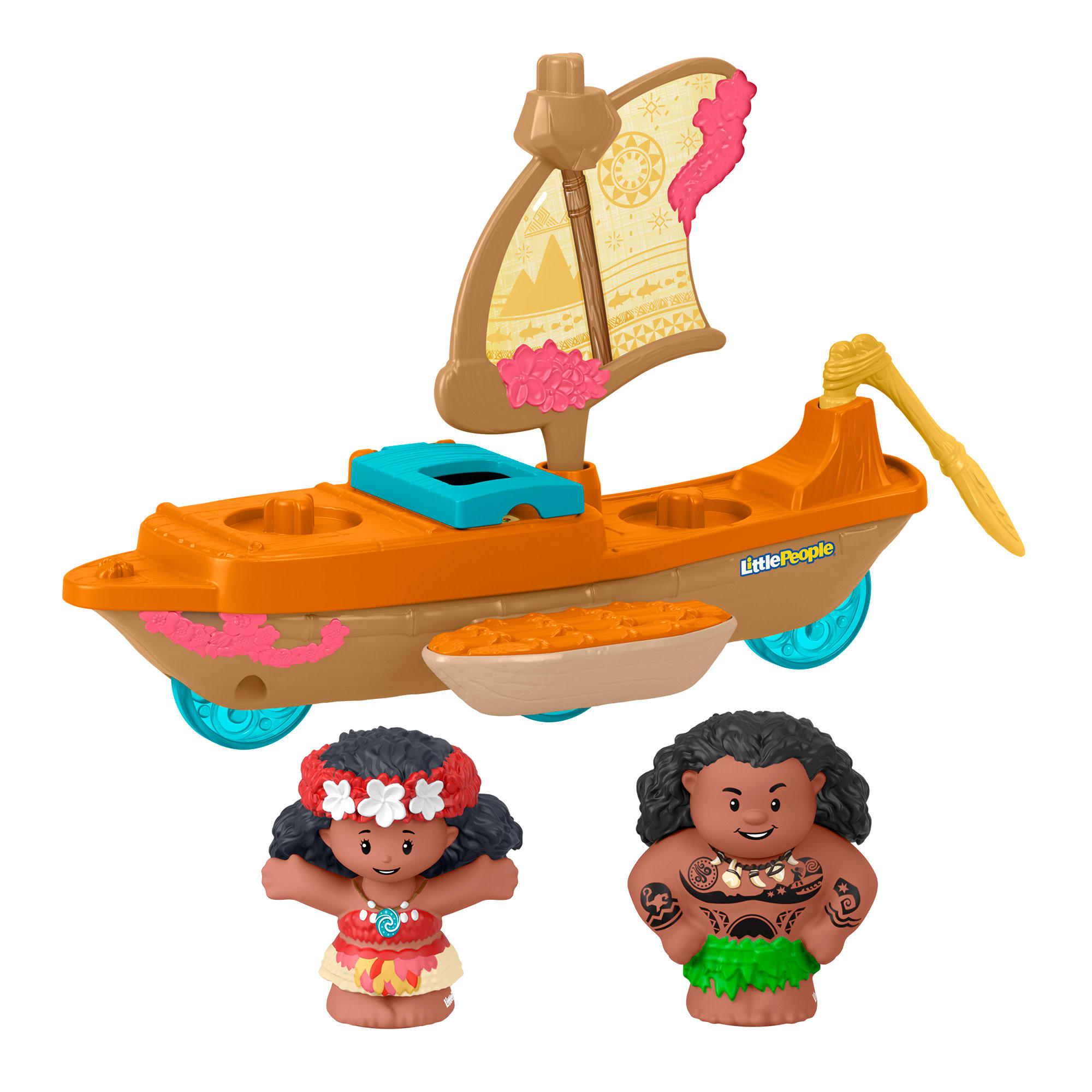 tb6lwoga6deq7onhwn6v Disney Princess Moana Toys, Moana & Maui's Canoe, Fisher-Price Little People Toddler Toys - Image 1
