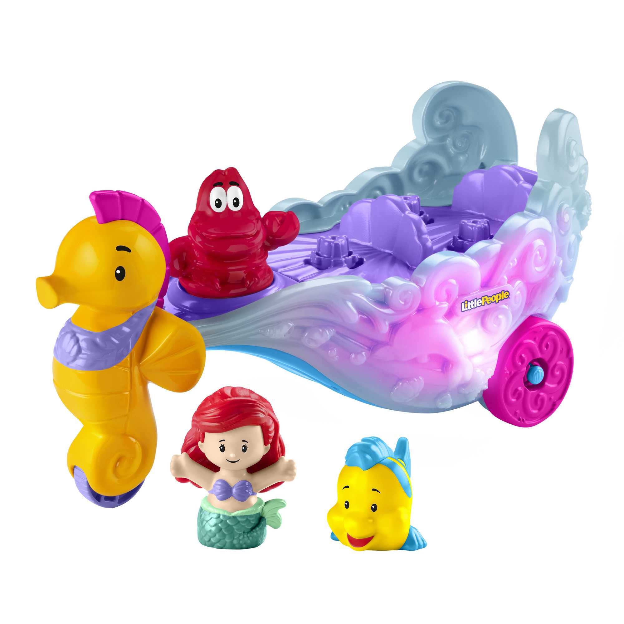 tdgfiphg5crohvu7gbwz_f8af1080-c31f-46a6-8ac5-de99862cbb6c Disney-Calèche de La Mer Lumineuse D'Ariel-Jouet Musical Little People - Image 1