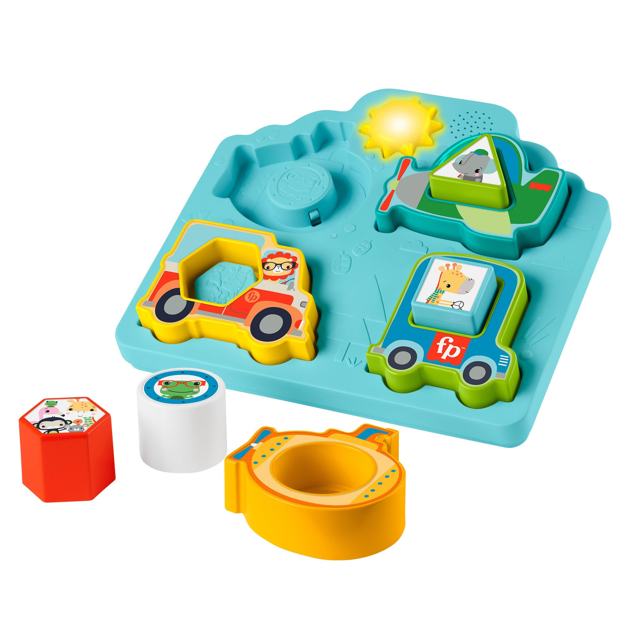 tmnnklzoxsxpdy09iaqr Fisher-Price Shapes & Sounds Vehicle Puzzle Baby Sorting Toy With Music & Lights - Image 1