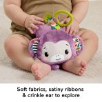 Fisher-Price Sing & Go Purple Monkey Plush Baby Stroller Sensory Toy For Newborns - Image 5