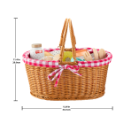 Fisher-Price Wood Pretend Play Toy Picnic Basket, 31-Piece Wooden Food Playset For Preschool Kids Ages 3+ Years - Image 4
