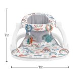 Fisher-Price Sit-Me-Up Floor Seat Portable Baby Chair With Toys, Rainbow Showers - Image 6