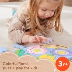 Fisher-Price Wooden Flower Puzzle Blocks For Preschool Kids, 37 Wood Pieces - Image 2