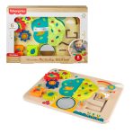 Fisher-Price Wooden Activity Station Baby Busy Board Toy For Developmental Play, 1 Wood Piece