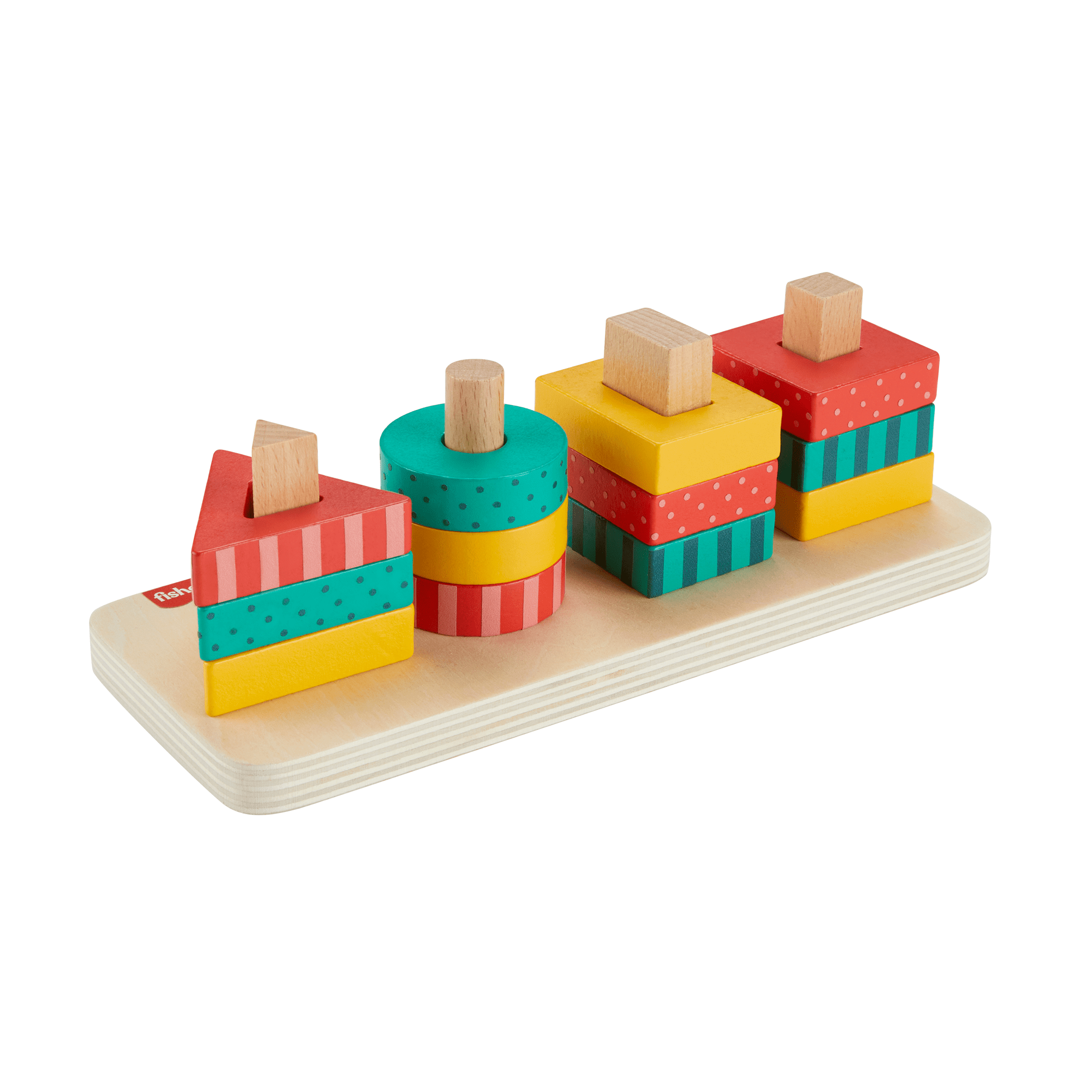 usq2cygdh1vqedorhupp_261bd7ec-13a3-4632-9de3-2b27a96e27da Fisher-Price Wooden Shape Stacker Toddler Sorting Toy, 13 Wood Pieces - Image 1