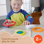 Fisher-Price Wooden Mini Rainbow Jigsaw Puzzle Hexagon For Toddlers & Kids, 5 Wood Pieces - Image 2
