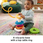 Fisher-Price Sensory Rock-A-Stack Roly-Poly Stacking Toy With Fine Motor Activities For Babies - Image 3