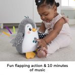 Fisher-Price Plush Tummy Time Toy, Flap & Wobble Penguin, Newborn Musical Toy - Image 3