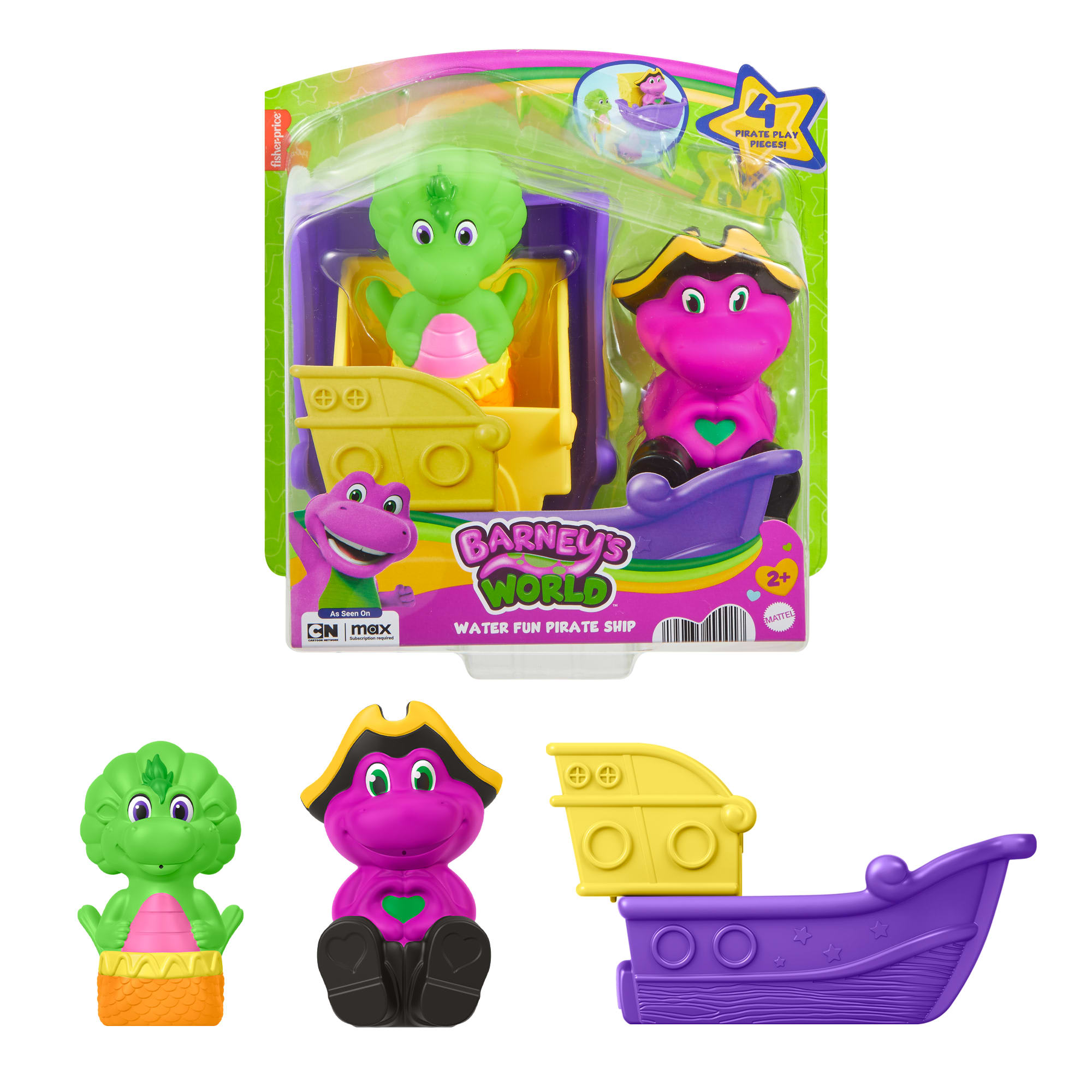 v4ampjymg7nnoseahydq Fisher-Price Barney's World Water Fun Pirate Ship, 4-Piece Set For Water Play - Image 1