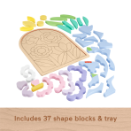 Fisher-Price Wooden Flower Puzzle Blocks For Preschool Kids, 37 Wood Pieces - Image 5