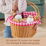 Fisher-Price Wooden Picnic Basket & Food Pretend Play Set For Preschool Kids, 31 Wood Pieces - Image 3
