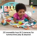 Fisher-Price Glow And Grow Kick & Play Piano Gym Baby Learning Toy With 2 Maracas, Blue - Image 3