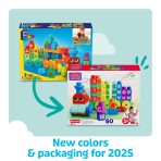 MEGA Bloks ABC Learning Train Fisher Price Building Toy Blocks (60 Pieces) For Toddler - Image 6