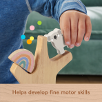 Fisher-Price Wooden Balance Tree Preschool Stacking Activity Toy, 10 Wood Pieces - Image 3