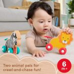 Fisher-Price Wooden Push Along Animals, Lion & Zebra Toy Vehicles For Baby Crawling Play - Image 2