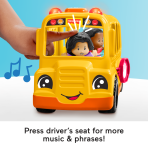 Fisher-Price Little People School Bus Musical Toddler Toy Vehicle With 2 Figures - Image 4