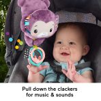Fisher-Price On-The-Go Purple Monkey Plush Baby Stroller Sensory Toy For Newborns - Image 3