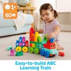 MEGA Bloks ABC Learning Train Fisher Price Building Toy Blocks (60 Pieces) For Toddler - Image 2