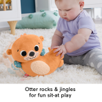 Fisher-Price 2-in-1 Rockin' Tummy Time Otter, Plush Baby Sensory Toy For Tummy Time - Image 3