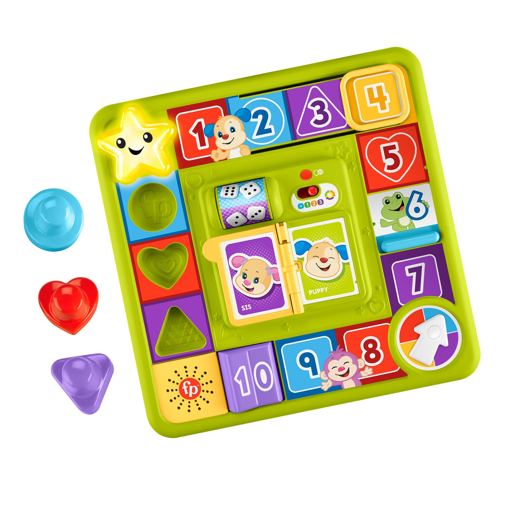yhcruarhdiqvqmlvmodx Fisher-Price Pretend Board Game Baby Toy With Music, Laugh & Learn Puppy's Game Activity Board, Multi-Language Version - Image 1