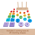 Fisher-Price Wooden Stacking Shape Sorter Toddler Fine Motor Toy, 26 Wood Pieces - Image 4