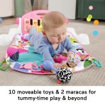 Fisher-Price Glow And Grow Kick & Play Piano Gym Baby Learning Toy With 2 Maracas, Pink - Image 3