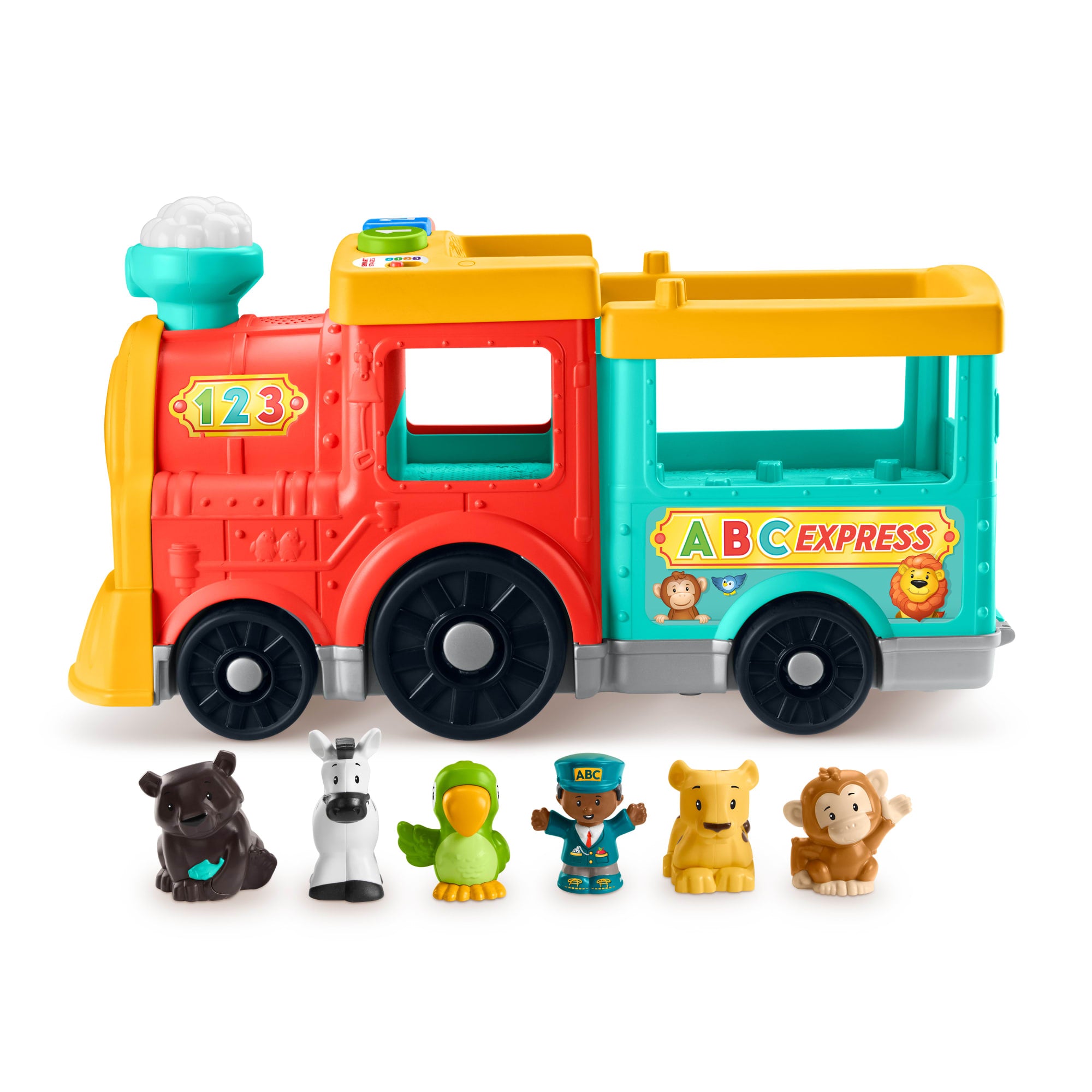 zta17re2rifksqkx17ax Fisher-Price Little People Big ABC Animal Train Toddler Learning Toy With Lights Music & 6 Figures - Image 1