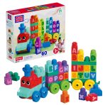 MEGA Bloks ABC Learning Train Fisher Price Building Toy Blocks (60 Pieces) For Toddler